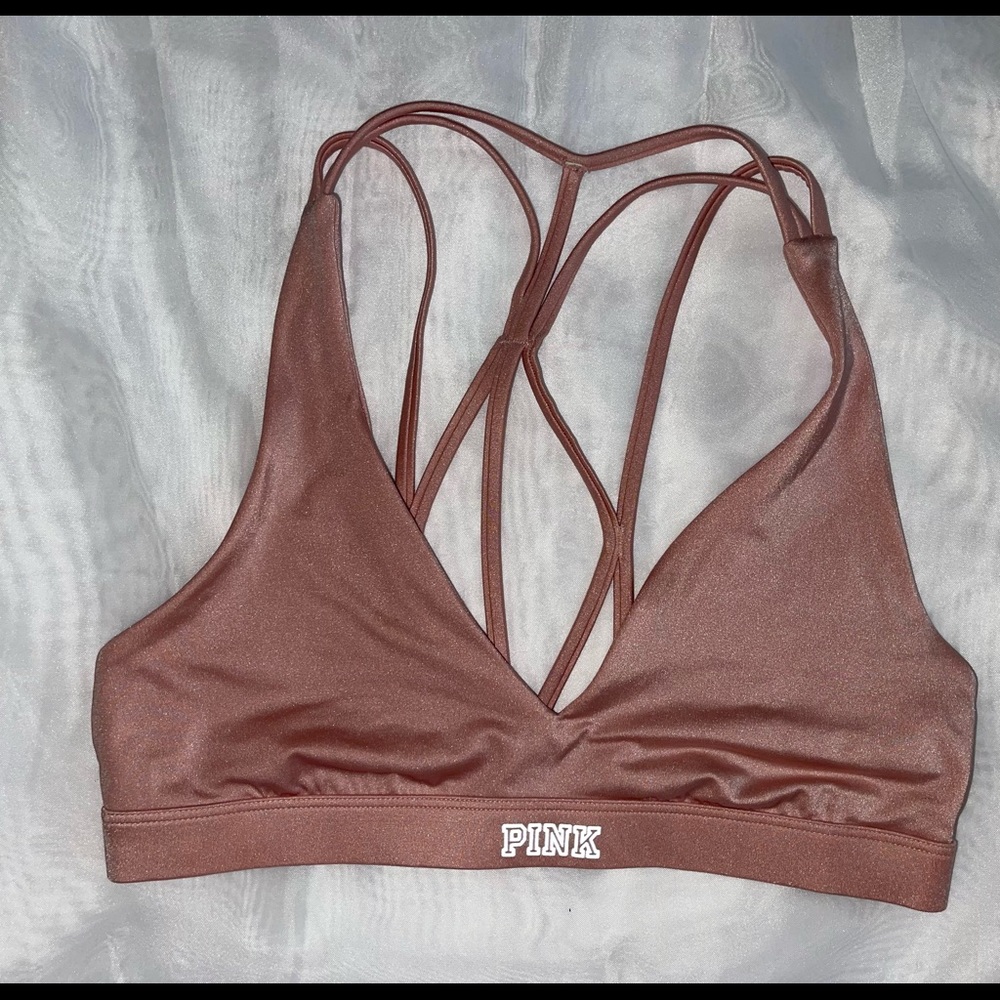 pink seamless active wear bra